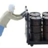 HO Scale People, Warehouse Worker Pushing Loaded Oil Drum Dolly, Finished Set -LGB shop 2022NewWarehouseWorkerB
