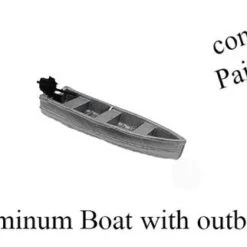 HO Scale BOAT SERIES Aluminum Boat With Outboard Motor Finished