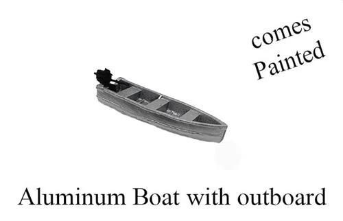 HO Scale BOAT SERIES Aluminum Boat With Outboard Motor Finished 3 HO Scale BOAT SERIES Aluminum Boat With Outboard Motor Finished