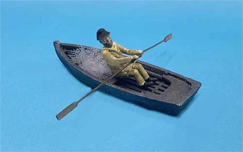 O Scale People Fisherman Rowing Boat Finished Working People 3 O Scale People Fisherman Rowing Boat Finished Working People
