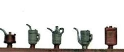 O Scale GAS, OIL And KEROSENE Cans, PRE FINISHED Variety Pack