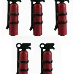 S Scale Fire Extinguishers, 5 Pack, Pre Finished