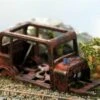 S Scale 1930's Car Skeleton, Derelict, Rusting Out, Finished 2 S Scale 1930's Car Skeleton, Derelict, Rusting Out, Finished -LGB shop Built320E