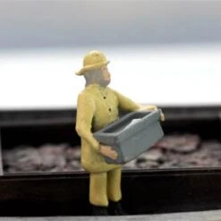 N Scale People, The Fisherman In Slicker With Fish, Finished