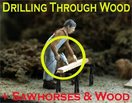 O Scale People, Workshop "In Action" DRILLING, Finished Set 3 O Scale People, Workshop "In Action" DRILLING, Finished Set