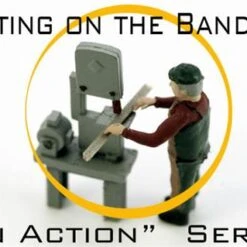 N Scale People, WoodWorker At His BandSaw, Finished Set