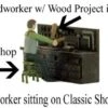 O Scale People, The Woodworker On His Workshop Stool, Working, Finished 2 O Scale People, The Woodworker On His Workshop Stool, Working, Finished -LGB shop Built373D