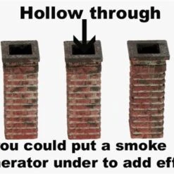 S Scale Detail Rooftop Chimney's, 3 Pack FINISHED