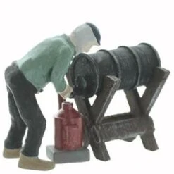 O Scale People, The OIL GUY, Pouring Oil, Finished Set