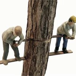N Scale Logging Figures, LumberJack SPRINGBOARD TEAM, Finished Set