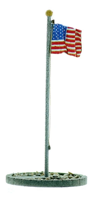 HO Scale Details, FLAG, Flagpole And Base Set 3 HO Scale Details, FLAG, Flagpole And Base Set
