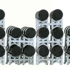 HO Scale Detail, Oil Drum Racks, Stack 'em Anyway You Want, 6 Pack