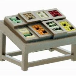 S Scale Details, Fruit And Vege Vendor Table, Finished