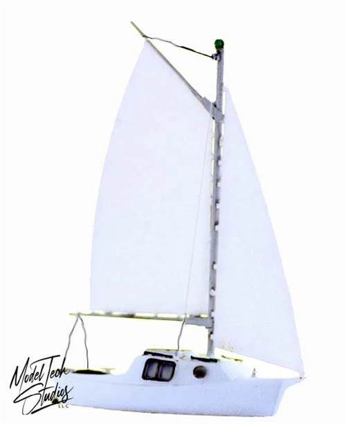 HO Scale WaterLine Series BlueSky Sailboat Kit 3 HO Scale WaterLine Series BlueSky Sailboat Kit