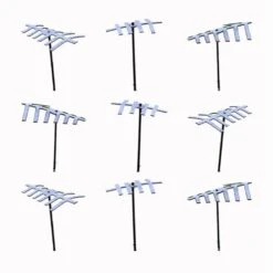 HO Scale Details Rooftop TV Antennas 9 Pack