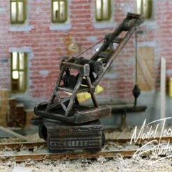 HO Scale Railroad Crane, Small Loading Crane Car, Finished Model