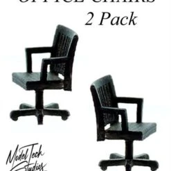 HO Scale Office CHAIRS, 2 Pack Painted Layout Ready