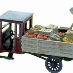 HO Scale Vehicles, 1920's Era Fruit - Produce Truck With Worker Finished Set