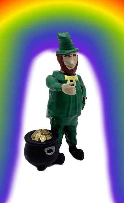 HO Scale People Leprechaun With His Pot Of Gold Finished Figure 3 HO Scale People Leprechaun With His Pot Of Gold Finished Figure