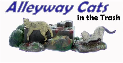 HO Scale Detail CATS In The Trash Alleyway Cats FINISHED 3 HO Scale Detail CATS In The Trash Alleyway Cats FINISHED