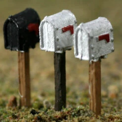 S Scale Detail Mailboxes, 6 Pack FINISHED