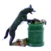 O Scale Trash Can With Dog Digging Out Garbage Finished Detail -LGB shop DoginTRASH
