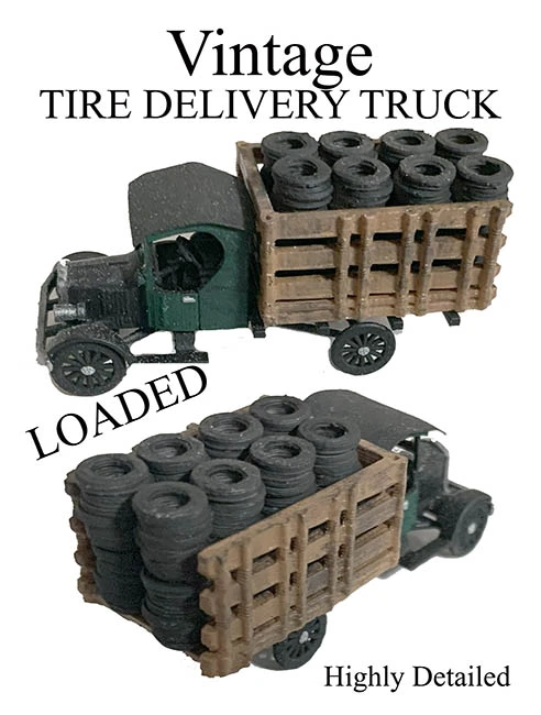 HO Scale 1920's-30's Era Vehicles, The Tire Delivery Truck, Finished 3 HO Scale 1920's-30's Era Vehicles, The Tire Delivery Truck, Finished