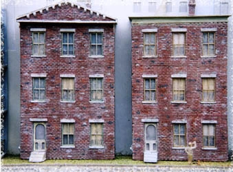 3D Background HO Scale Kit Rustic Brick TRIPLE DECKER Tenements, 3 Pack 3 3D Background HO Scale Kit Rustic Brick TRIPLE DECKER Tenements, 3 Pack