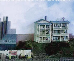 3D Background N Scale Kit Tenements-TRIPLE DECKERS 2 Buildings