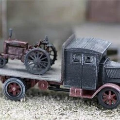 HO Scale 1930s Era Truck Hauling Farm TRACTOR Finished Model Set
