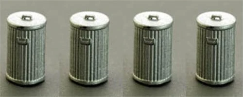 O Scale TRASH CAN Pack Of 4, Finished 3 O Scale TRASH CAN Pack Of 4, Finished