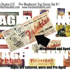 Advertising Signs, Old, Tattered & PRE WEATHERED, Set 1