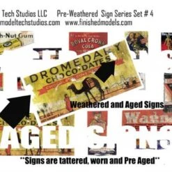 Advertising Signs, Old, Tattered & PRE WEATHERED, Set 4