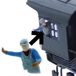 O Scale People Train ENGINEER Leaning Out Window